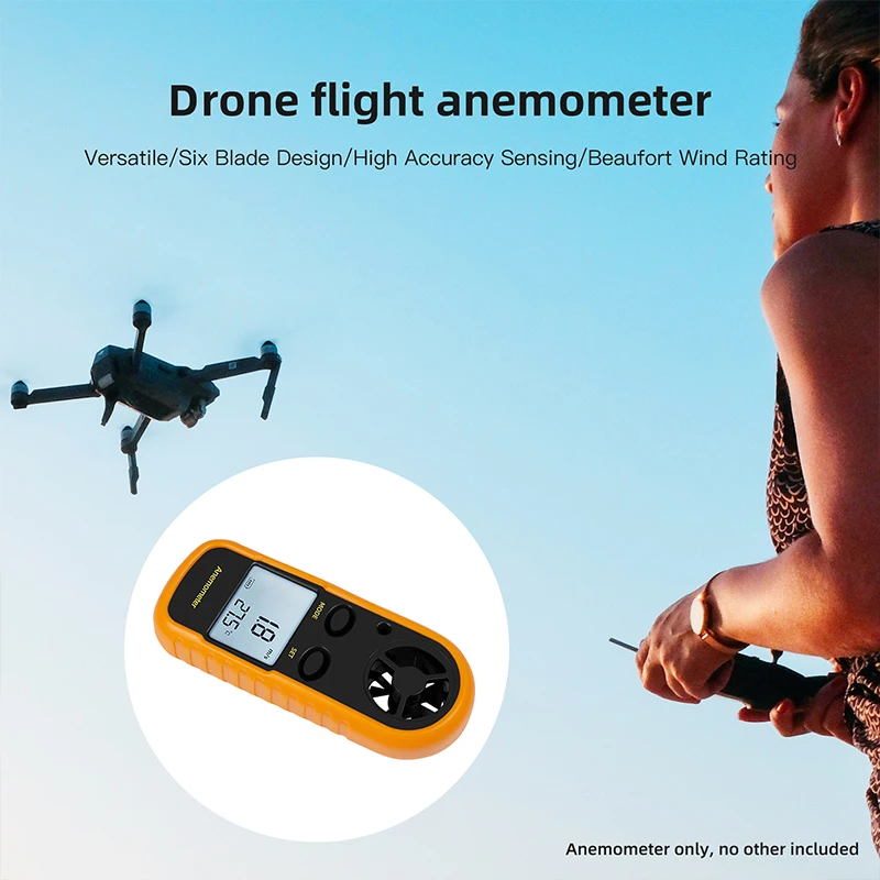 Per DJI Mavic 3/2/Air 2/2S/Mini 3 Pro/FPV/Avata Drone volo strumento di misurazione della velocità del vento accessori anemometro digitale