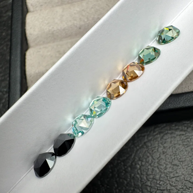 Moissanite Stone Multicolor Rose Cut Flat Bottom 0.5/1.0ct High Quality Lab Diamond Pass Tester Comes with GRA Certificate