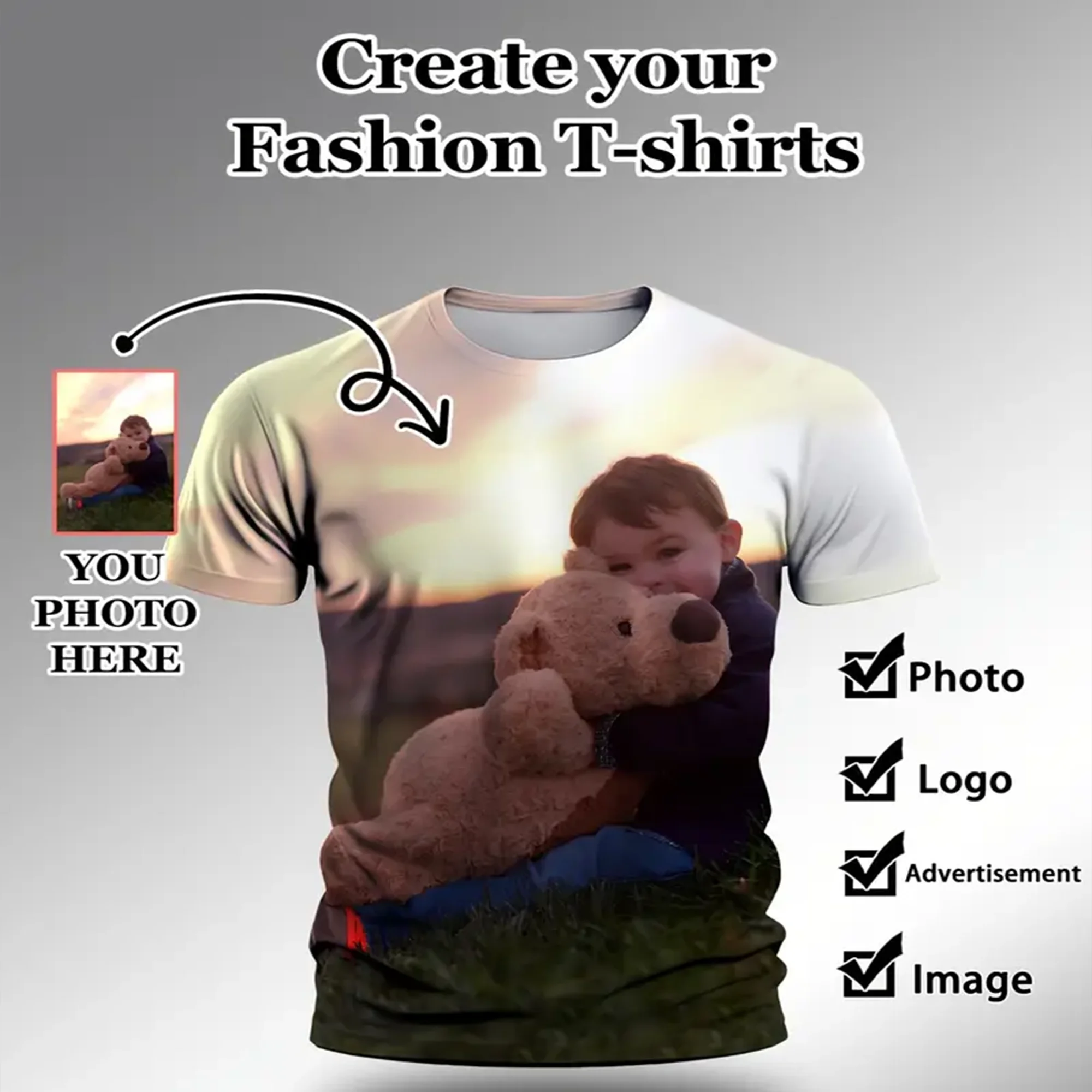 T-shirt Designer's New Geometric Abstract Men's Custom Photo Logo Wholesale Student Holiday Gift T-shirt Top