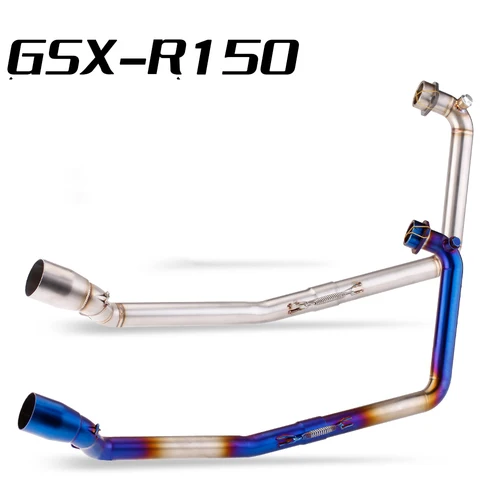 Imagen 2 del producto Tubo de cabezal de Escape antideslizante de acero para Suzuki GSXS150 GSXS125 GSXR150 GSXR125 Escape de motocicleta interfaz de 51MM tubo de enlace frontal