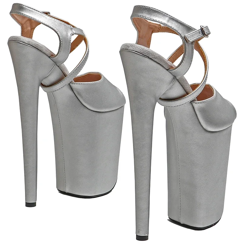 Leecabe 23CM / 9inches   Matte PU  Upper   open toe  fashion  Platform High Heels Sandals stripper heel Pole Dance shoes