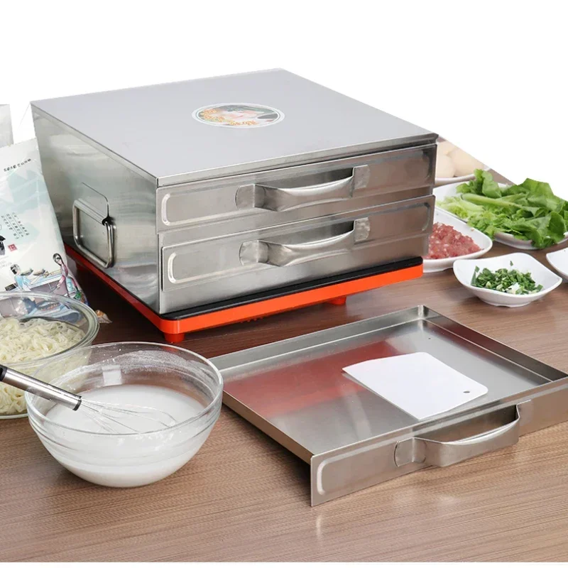 Steaming Pan Vermicelli Roll Steaming Oven Drawer Type Mini 3 Trays 2-Layer Small Household Rice Noodles Machine