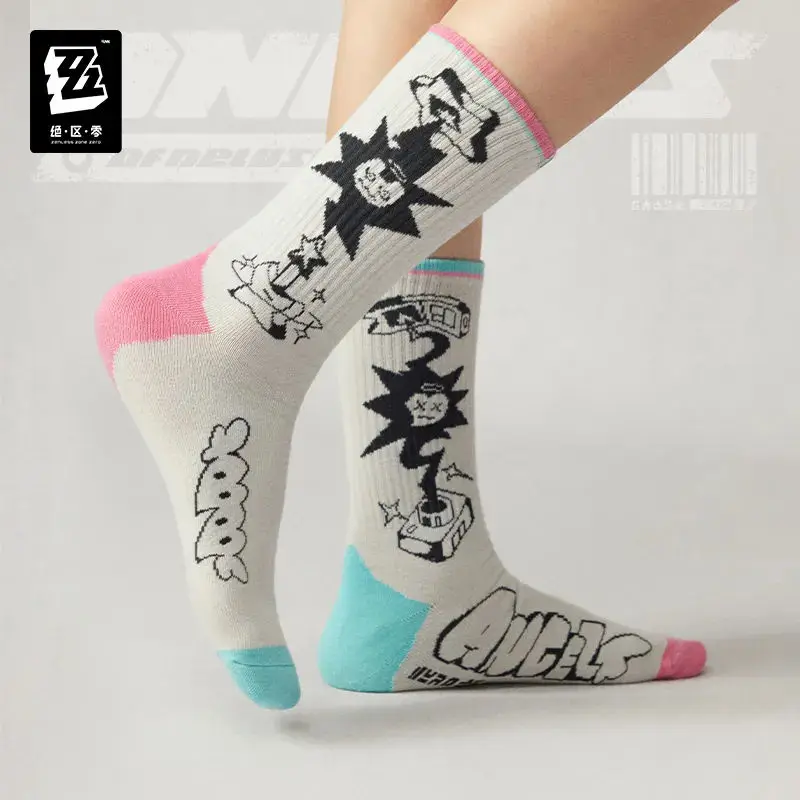 [Genuine] miHoYo Game Zenless Zone Zero STUDIO Angels of Delusion Printed Embroidered Socks Anime Stockings Cosplay Xmas Gifts 5