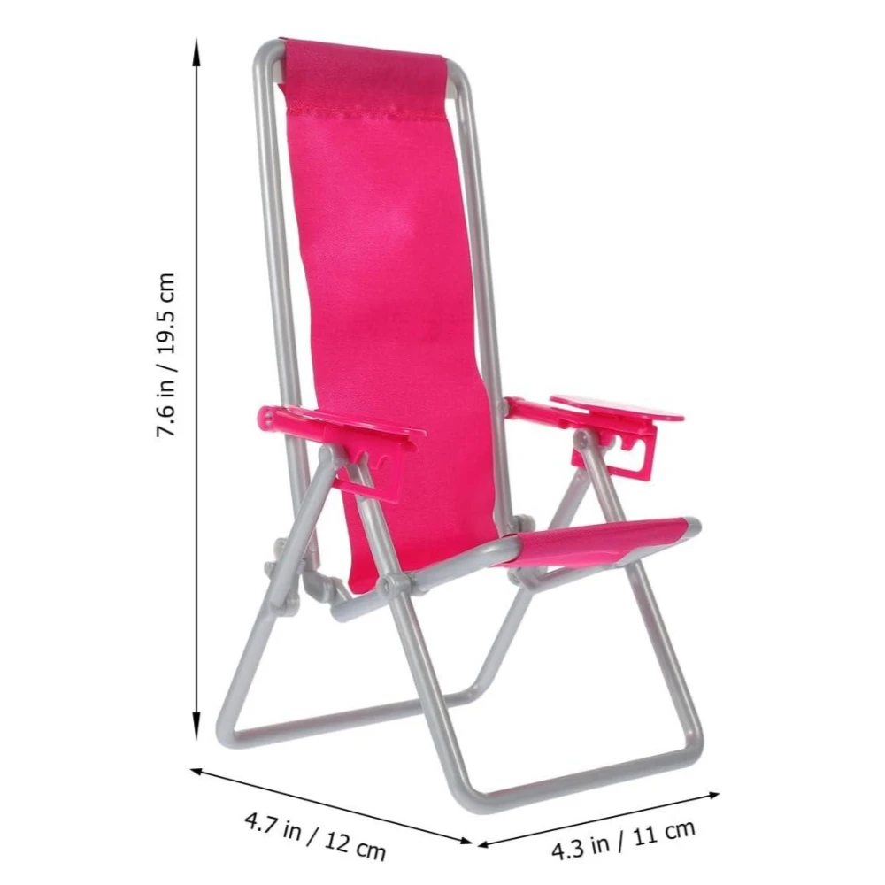 كراسي الشاطئ الصيفية لحفلات الشاطئ لبيت الدمى لعام 11.81 بوصة كراسي الشاطئ القابلة للطي ملحقات بيت الدمية ديكور الأثاث