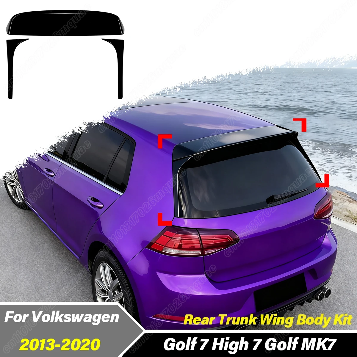 

For Volkswagen Golf 7 High 7 MK7 2013 2014 2015 2016 2017 2018 2019 2020 Car Rear Window Side Splitter Tail Fixed Wing Body Kit