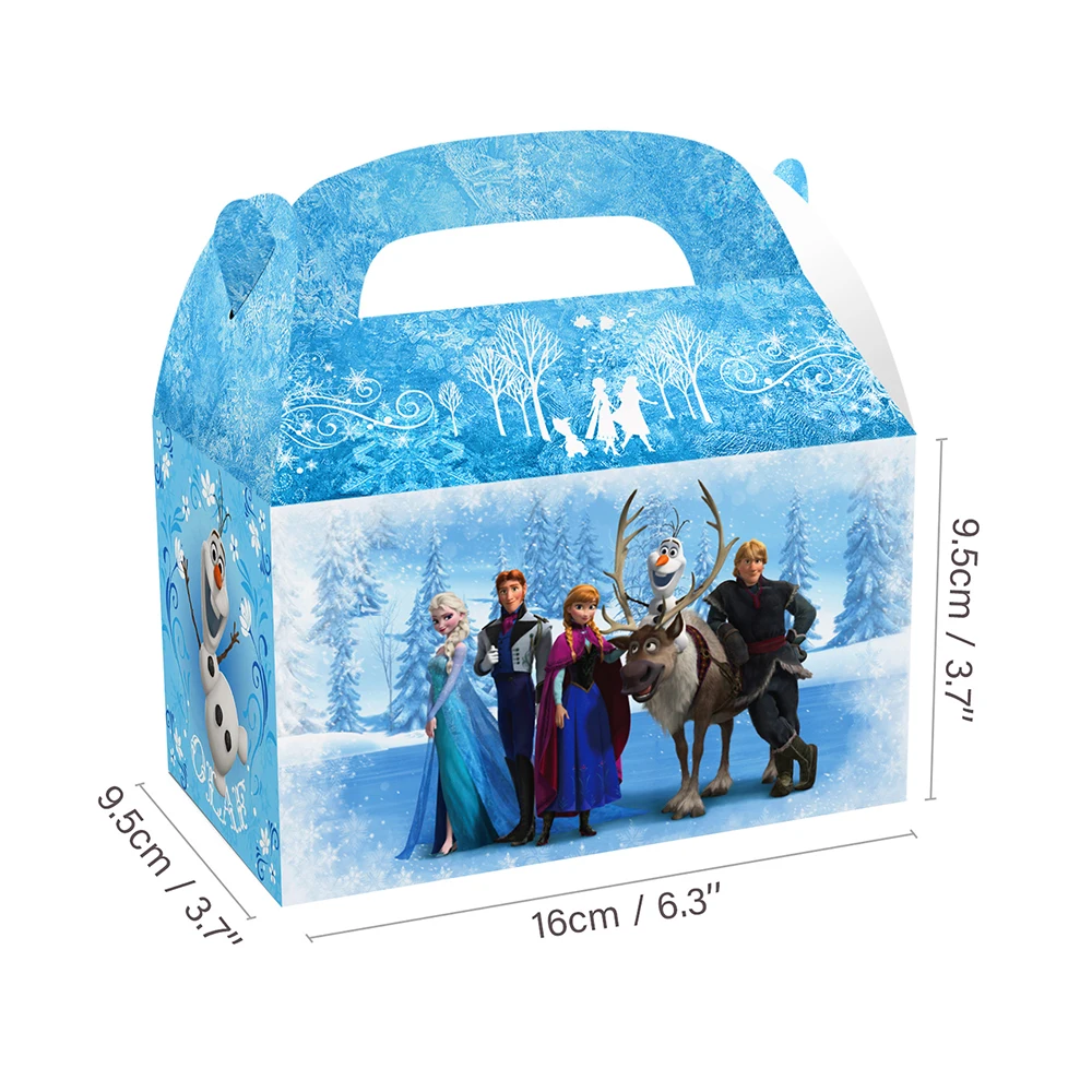 Disney Frozen anna elsa Princess Paper gift box 16x9.5x9.5cm candy box for baby girl favor happy birthday party gift decoration