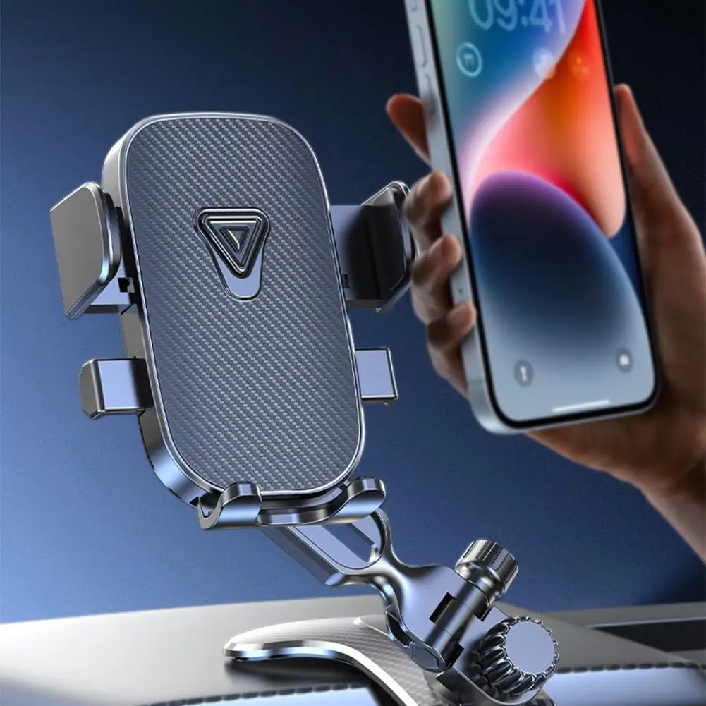 Car Phone Mount ABS Dashboard Holder One Touch Locking Cradle for Daily Commute Navigation