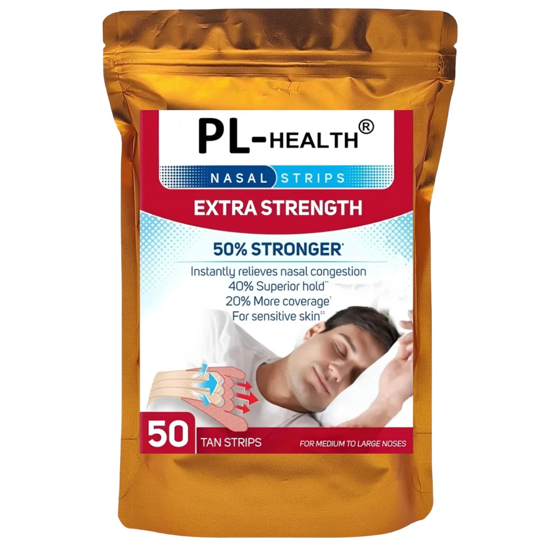 50 Strips Extra Strength Nasal Strips To Improve Sleep, Reduce Snoring, & Relieve Nasal Congestion Due To Colds & Allergies