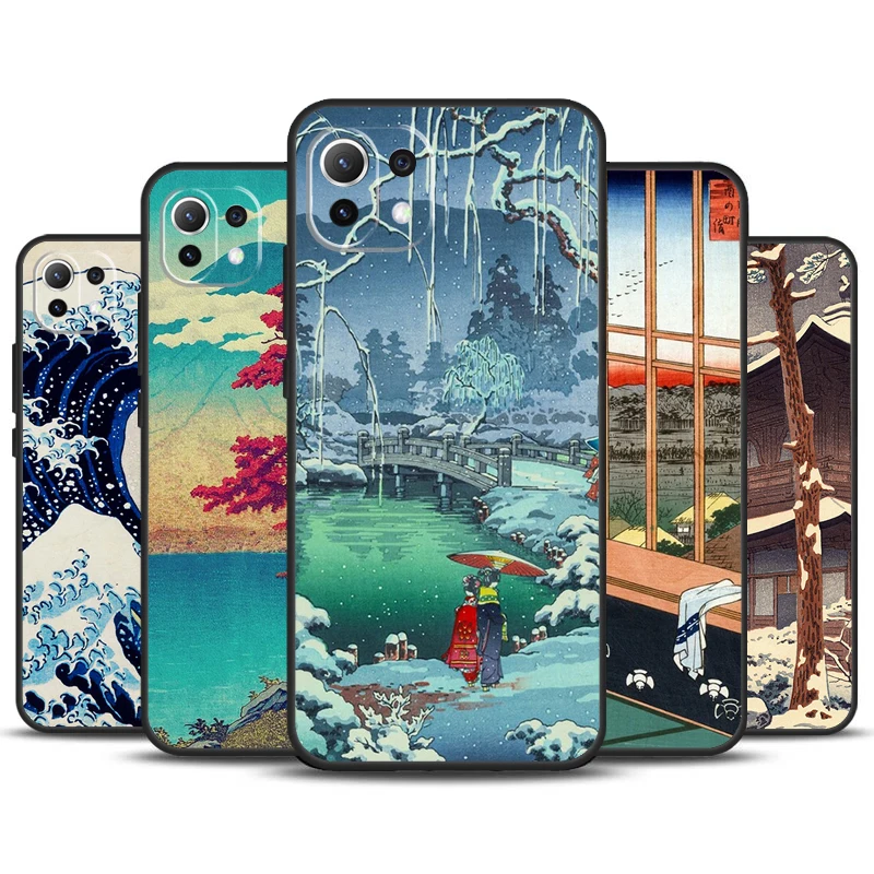 Japanese Ukiyo-e Art Case For POCO X6 Pro M6 X3 X4 X5 F3 F5 M5s Xiaomi 13 14 Ultra 12 Lite 11T 12T 13T Pro Cover