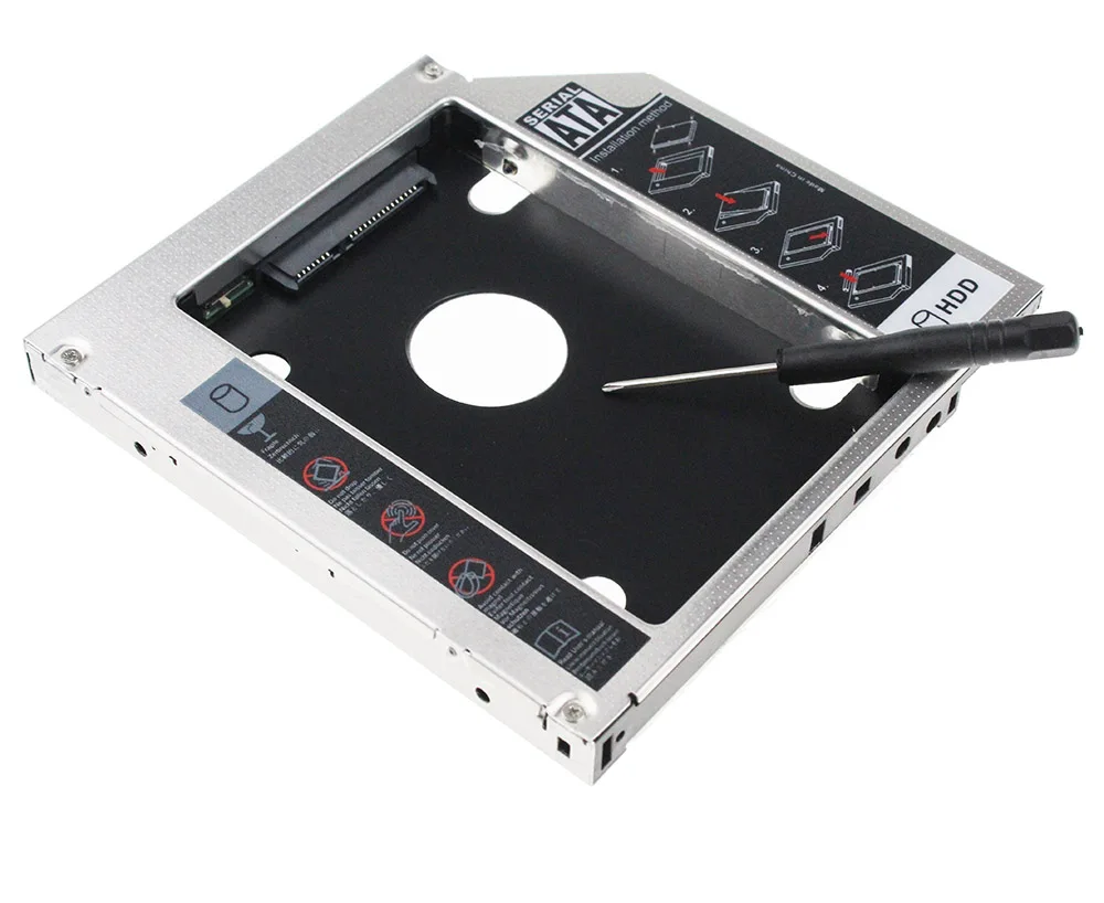 노트북 ODD DVD/CD-ROM Optibay용 SSD HDD 케이스, 알루미늄 금속 소재, SATA에서 SATA에서 SATA 2.5 인치, 12.7mm, 신제품