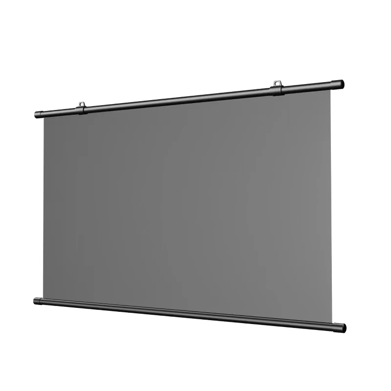 100 Inch Portable Outdoor Office Projection Screen Grey Metal Frame Anti-Light Polyester ALR Fabric 16:9 for Indoor Outdoor Use