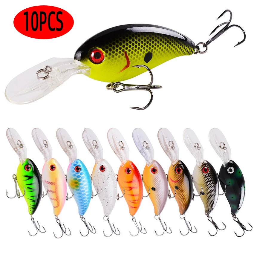 10 adet balıkçılık Lures deniz Trolling Minnow yapay sert yem 14g büyük Wobblers hızlı dalış yem cazibesi sazan Crankbait Pesca mücadele