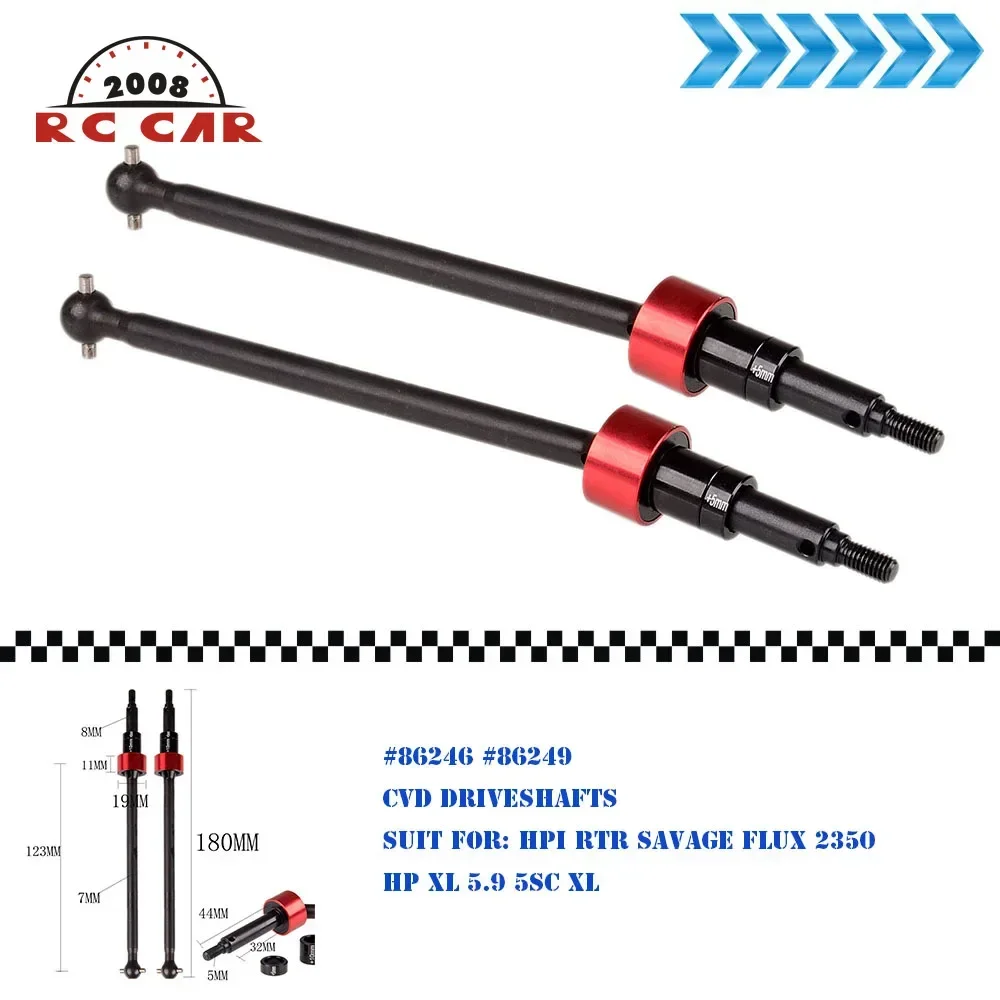 

2P Harden Steel CVD Driveshafts Super Heavy Duty 86246+86249 FOR 1/8 HPI RTR Savage FLUX 2350 HP 5.9 5SC XL Accessories