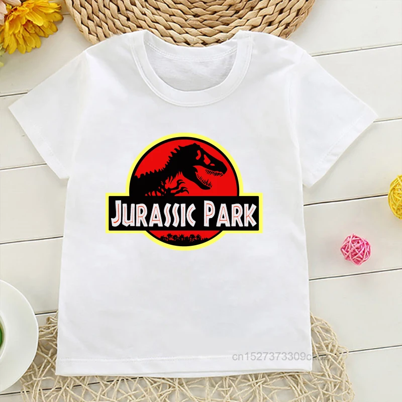 Jurassic Park T Shirt Jurassic World Dominion Tshirts Kids Dinosaur Clothes Boys Girls T Shirt Camisetas White Summer Tees Tops