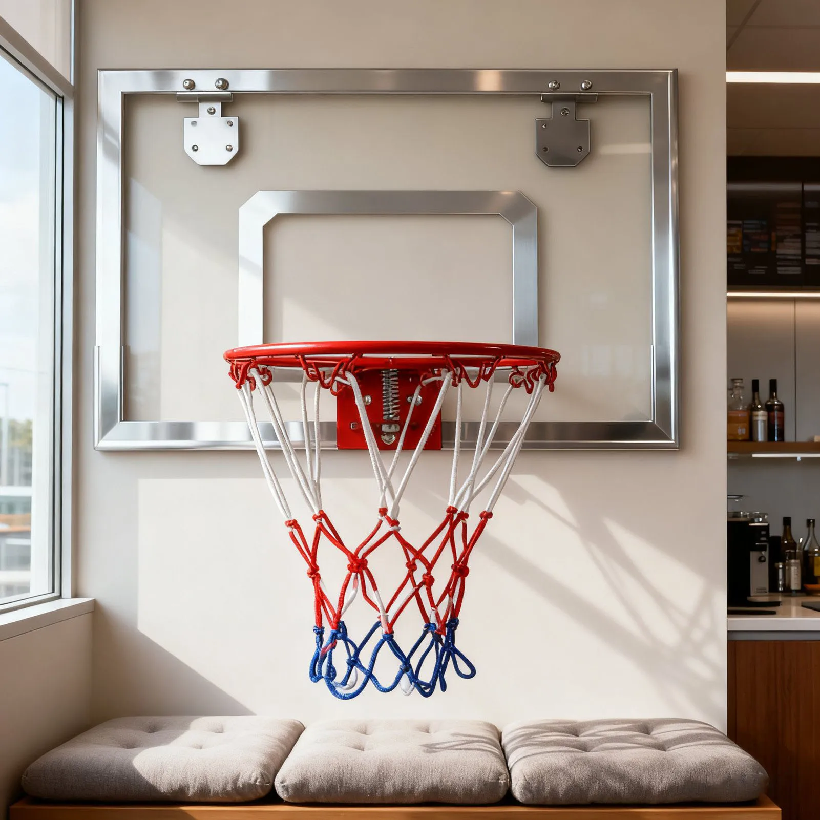 Indoor Mini Basketball System Backboard Hoop Kit Door Wall Mounted Kids Toy Set Basketball System