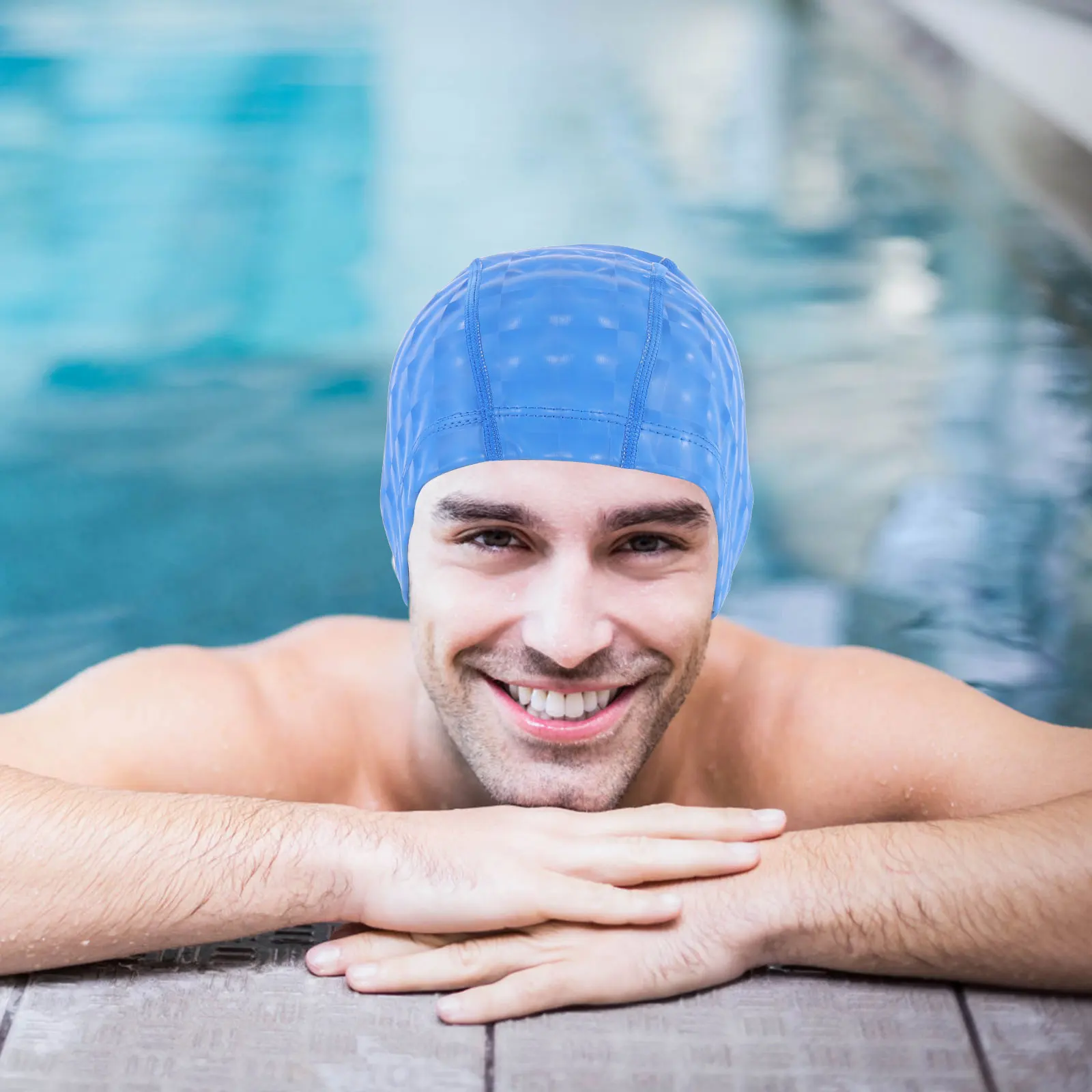 

1pc PU Coated Waterproof Swim Caps for Women Adult Elastic Comfortable Hair Hat Ponytail Braid Swimming Outdoor Pool
