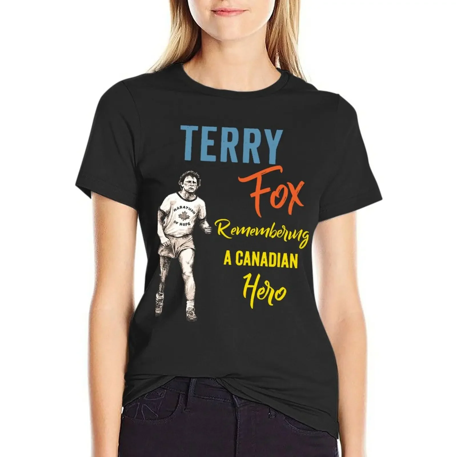 Ontario Terry Boys Girls Terry yellow, terry fox,canadian,runner,running,cancer,marathon of hope,80s,1980s T-shirt