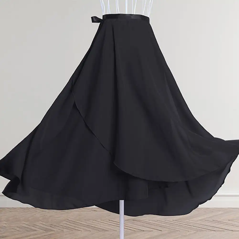 Tie Up Ballet Skirt Long Chiffon Dance Skirt Fairy Chiffon Long Ballet Tutu Costumes Dress Light Texture Vertical Skin-friendly