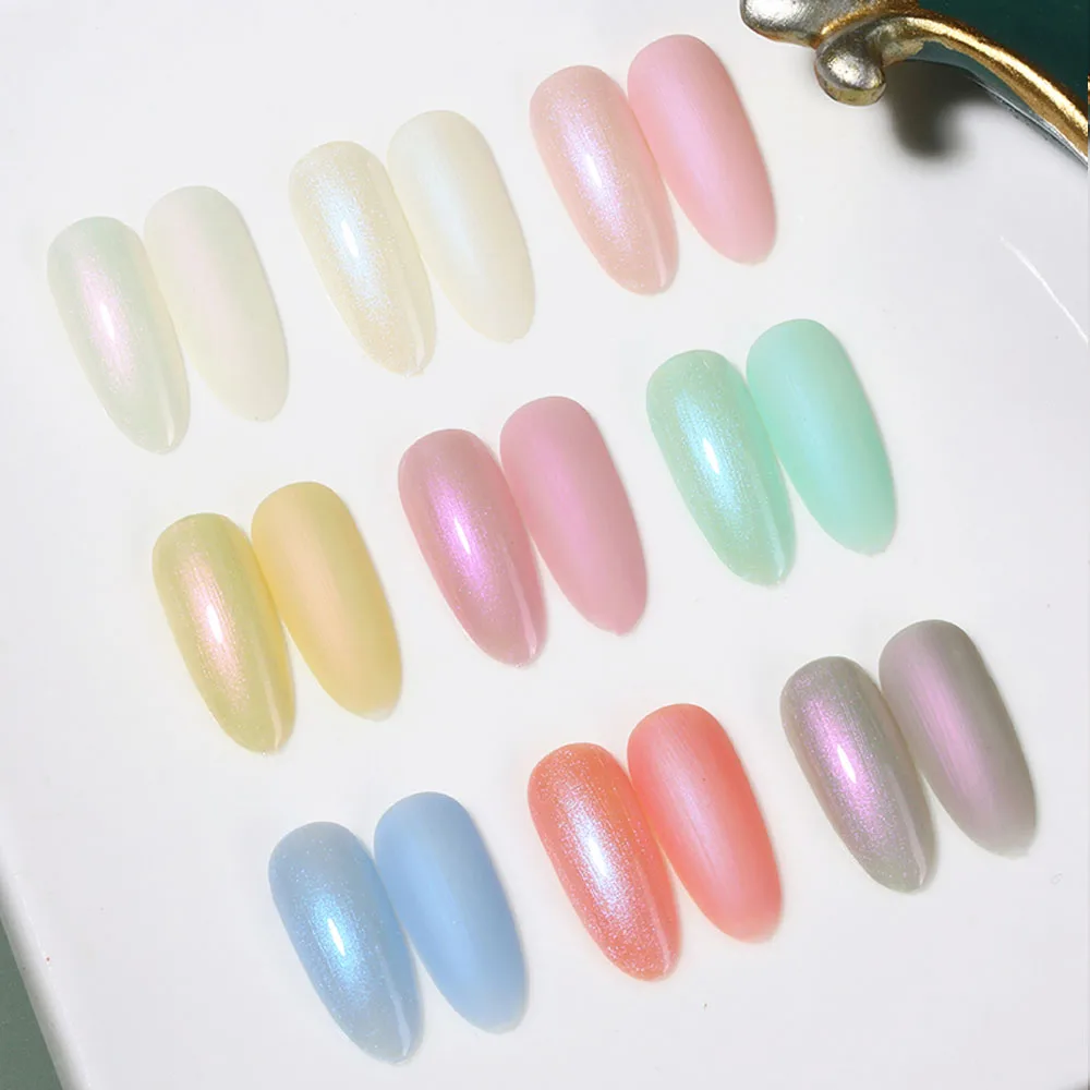 Vendeeni 9 Colors Pearl Shell Crystal Gel Nail Polish Soak off Glitter Powder Gel Lacquer Transparent Manicure Nail Varnish - view 4
