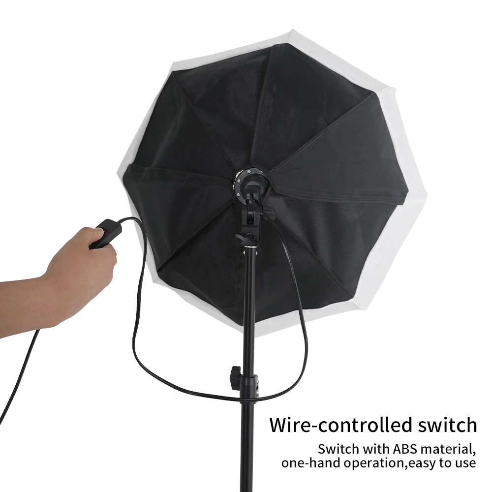 55 ซม.Softbox การถ่ายภาพทรงกลมชุด Professional ระบบแสงต่อเนื่องกล่องนุ่มสําหรับอุปกรณ์สตูดิโอถ่ายภาพ