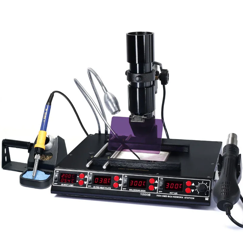 Stacja lutownicza YIHUA z gorącym powietrzem, stacja do rozlutowywania, stacja do napraw BGA z podgrzewaniem podczerwienią, trzy w jednym/cztery w jednym, model 853A