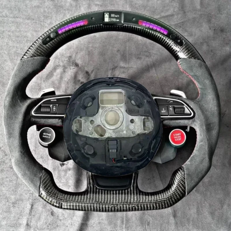LED Steering Wheel Customizable Racing Suede Steering Wheel For Audi RS5 A3 A5 A4 A6 Q5 Q7 A3 Q3 A7 TT S3 S4 S5 S7 RS4 RS5