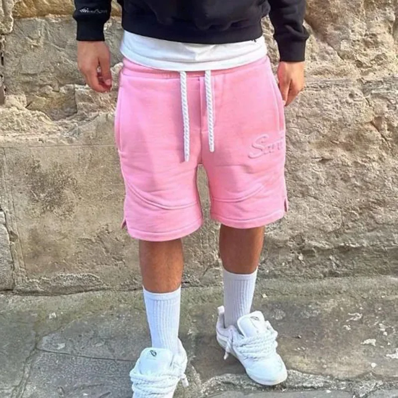 Y2K Bestickte Freizeit-Sportshorts Frühling Sommer Vintage Harajuku Einfarbig mit Kordelzug Lose Lässige Shorts für Damen