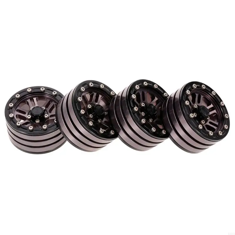 

Remote Control Wheel Hubs 1.9’’ Beadlock Wheel Rims for 1/10 Crawler Car Toy E65D