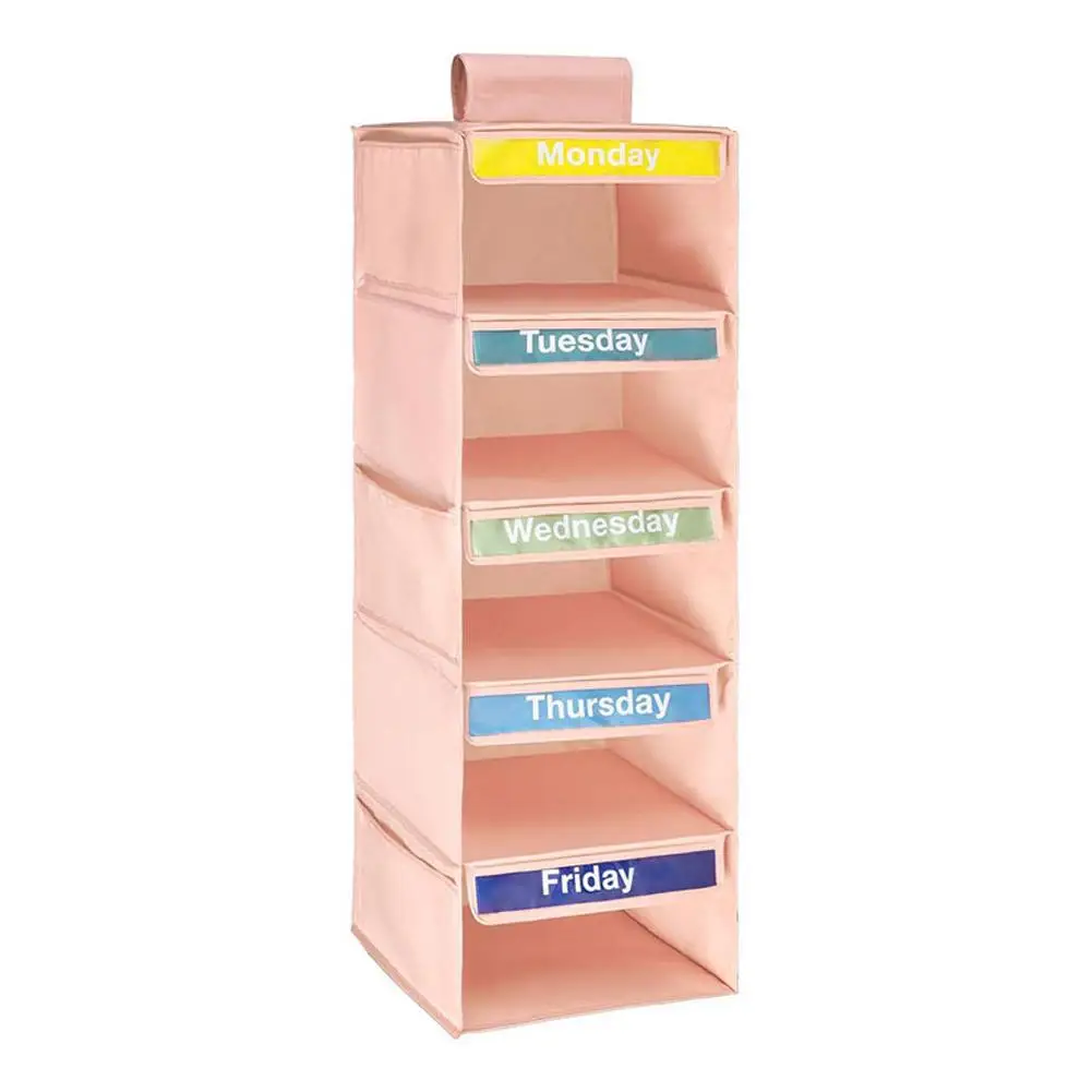 Weekly Label 5-Shelf Storage Hanging Bag Multi-Purpose Wall Organizer For Dorm Room Phone Essentials Holder Space Saving New