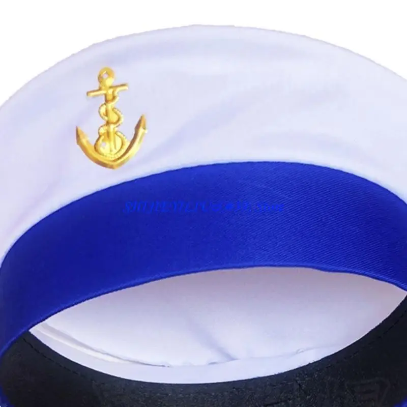 E21F Sailor Hat Sailor Captain Costume Sailor Cap Yacht Captain Hat Marine Hat