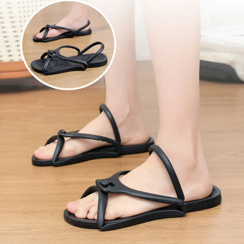 Summer Men Women Flip-flops Foldable Travel Hotel Shoes Couple Lightweight Beach Slippers Slides Home Outdoor Sandals view 2