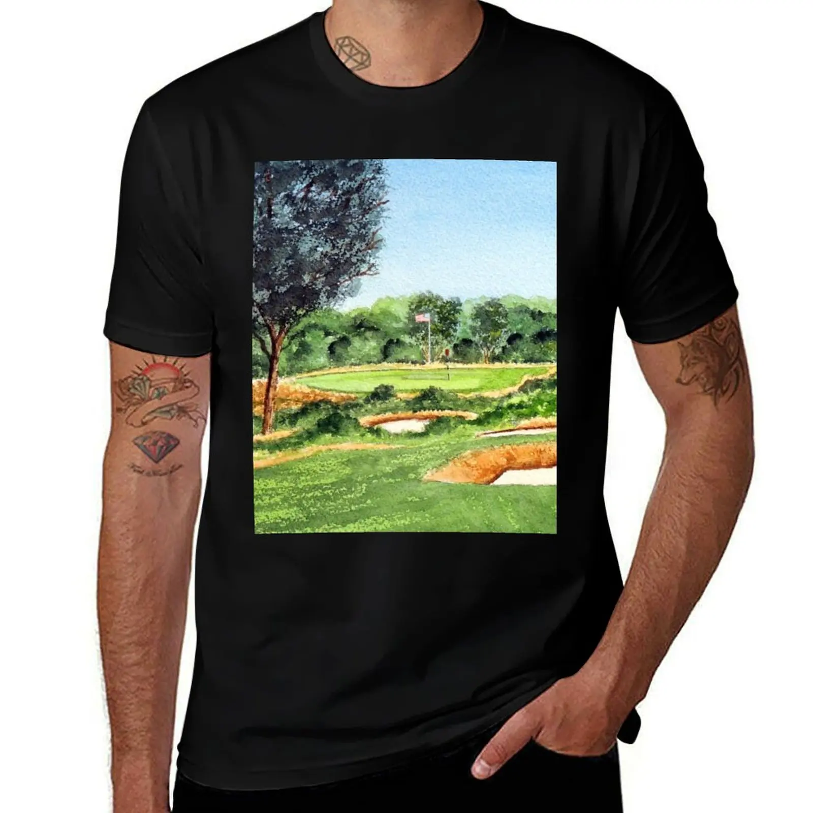 

Merion Golf Course 16th Hole T-Shirt t shirts for man cotton funny g man t shirts for men anime t shirts oversize T-Shirt