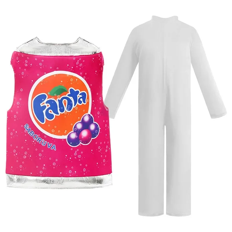 Disfraz unisex de Fanta para niños y niñas, disfraz de Halloween de refresco de uva Fanta para niños 2026 ZanCos