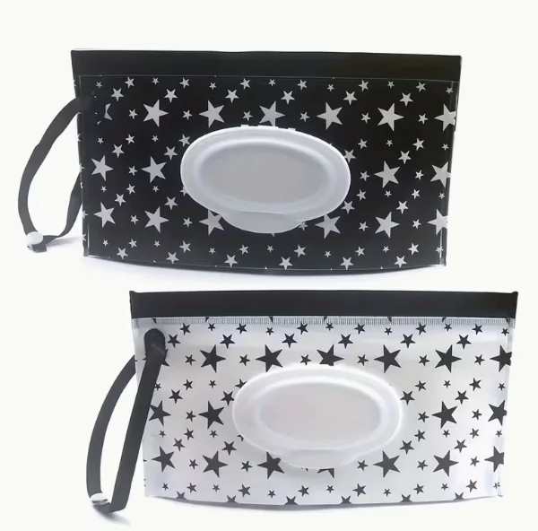 2Pack Portable Baby Wipe Dispenser Lightweight Travel Wet Wipe Holder Reusable Wipes Dispenser Cases for On-the-Go view 2