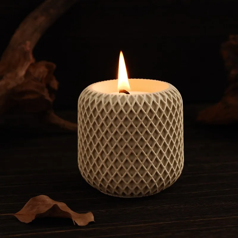 Concrete Mesh Irregular Candle Cup Silicone Mold DIY Mesh Gypsum Cement Tank Silicone Mold