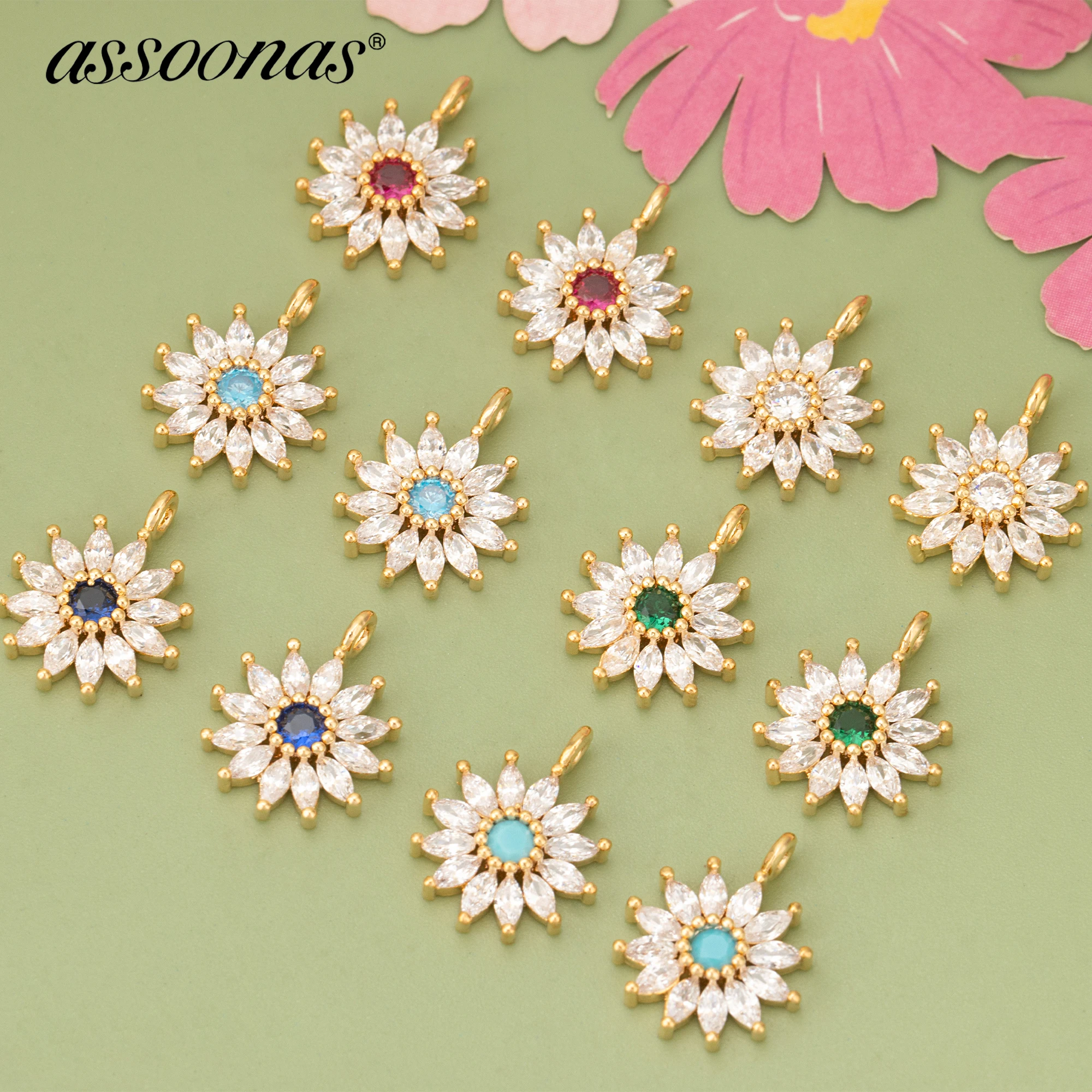 (MF27) 4 шт. высококачественные Подвески ручной работы из меди и циркона диаметром 18K, Ювелирная фурнитура «сделай сам»