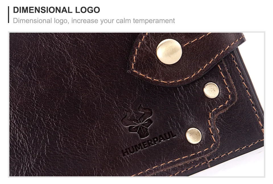 HUMERPAUL Luxuriöses 100 % echtes Leder-Geldbörse für Herren, schmal, minimalistisch, langlebig, mit Geldbörse, Münzfach, blockierendes Kreditkartenetui – Detail 7