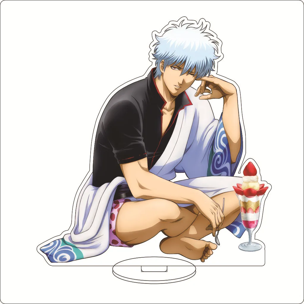 Figura Acrílica de 16 cm de Anime Gintama, Sakata Gintoki, Shimura Shinpachi, Kagura, Kondou Isao, Okita Sougo, con Base, Adornos, Regalos