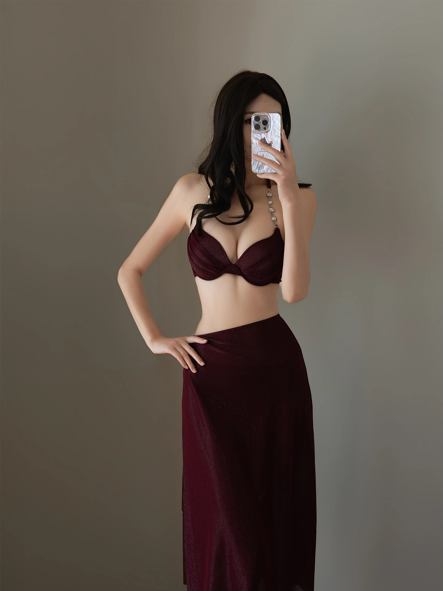 

Новый сексуальный комплект бикини из двух частей 2025 года: женский купальник с эффектом пуш-ап для горячих источников, бренд Doudian Hanang