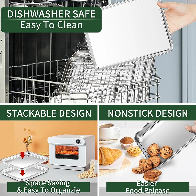 Restaurant-Grade Sheet Pan with Drain Holes - Heavy Duty 430 Stainless Steel Design