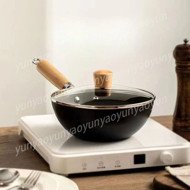Mini Iron Pot, Household Small Frying Pan, Induction Cooker, Flat Bottomed, One Person Eating, Uncoated Small Frying Pan