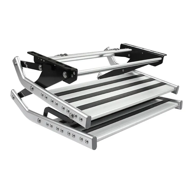 Aksesoris Tangga Motorhome 528mm dengan Lampu LED Lipat Manual Tangga Ganda