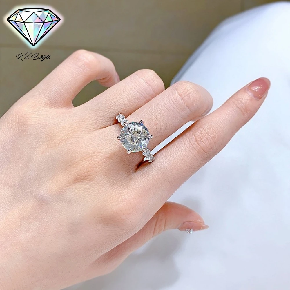 

Jewelry 3/5 Carat Round Cut Full Moissanite Halo Ring for Women S925 Sterling Silver Diamond Wedding Ring with Certificate