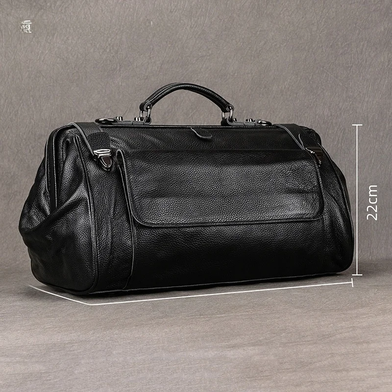 

Leather Handbag Top Layer Cowhide Iron Frame Casual Travel Men's Bag Large Capaci Lage Bag Single oulder Bag for Travel
