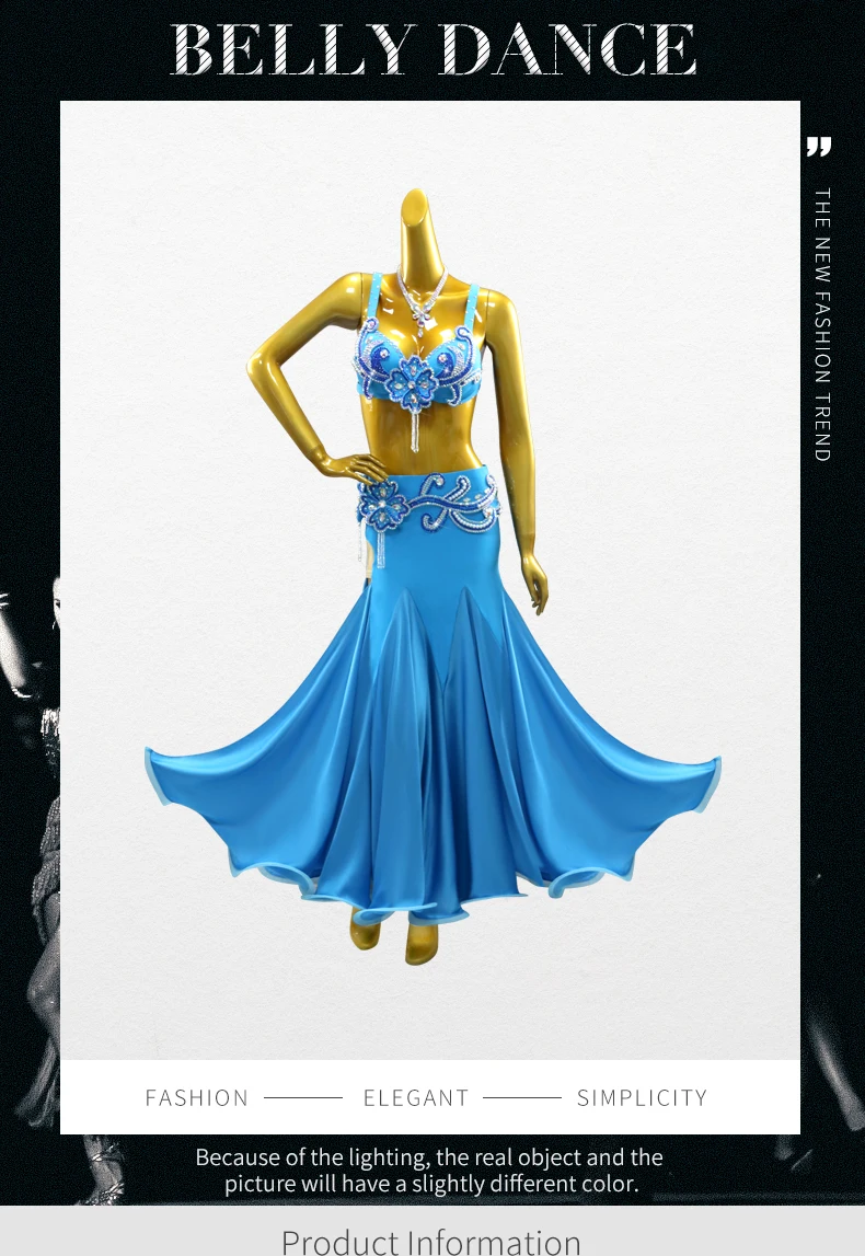 Bauchtanzkostüme Orientalisches Bauchtanzkleid Aufführungsanzug 2026 Mädchen Tanzkleidung Damen Bühnen-Übungsrock – Detail 2