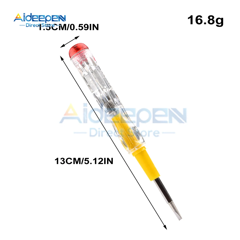 10Pcs New Portable LED Voltage 100-500V Test Pen Tester Flat Screwdriver Socket Detector Screw Driver Repair Electrician Tools