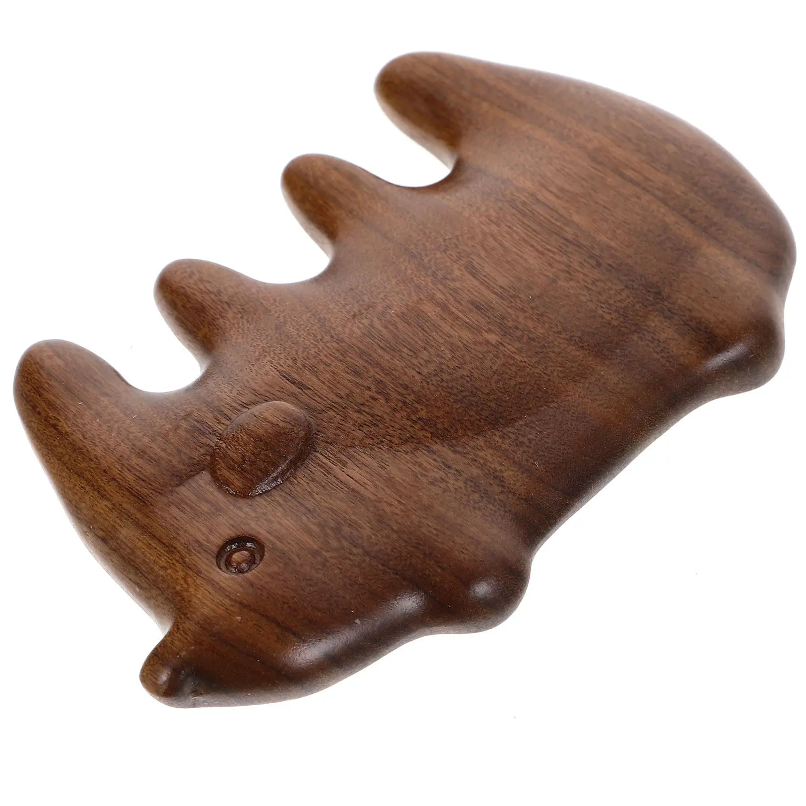 

Hedgehog Shaped Wooden Massage Comb Wide Tooth Detangler for Curly Hair Portable Scalp Care Tool Comfortable Grip for Women and