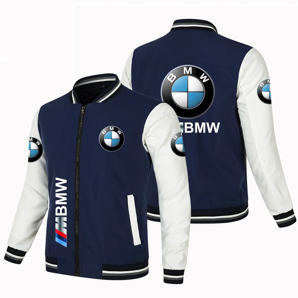 2025 New BMW Logo baseball Jacket Motorcycle Jacket BMW Printed Simple Casual Baseball Jacket BMW Windproof Outdoor Jacket