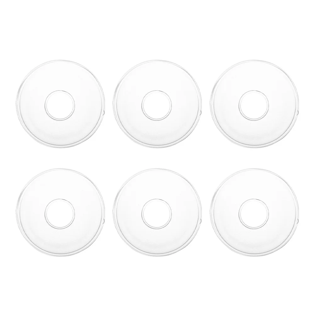 

6Pcs Glass Wax Catcher Rings for Candles Drip Protector Holders Reusable Transparent Round Tray for Romantic Dinner Hotel Home