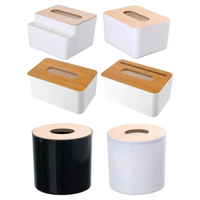 

Держатель для салфеток для лица, держатели для туалетной бумаги, деревянный современный фермерский дом, декор в стиле бохо, диспенсеры для ванной комнаты, многофункциональные